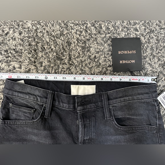 NWT Mother Superior Tomcat in Lies, Lies, Lies Black High Rise Crop Jeans 32 - Picture 6 of 10